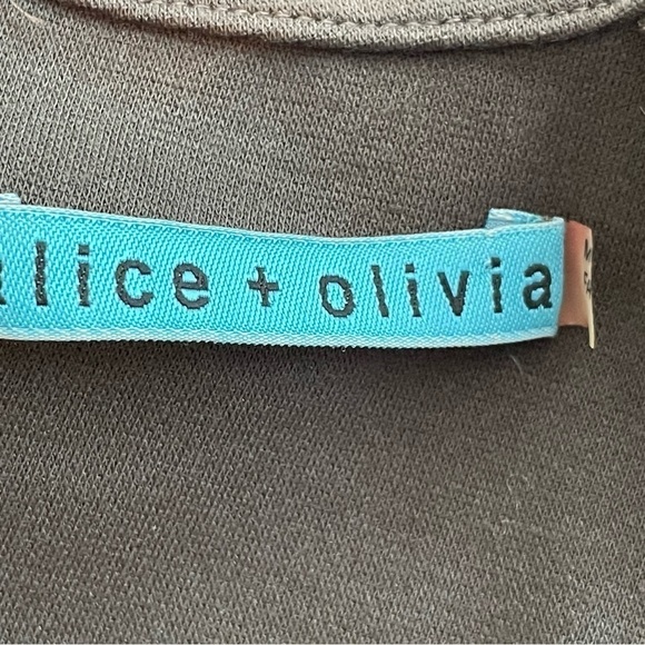 Alice & Olivia dress mini metallic gray with collar sz XS open back - Picture 6 of 14